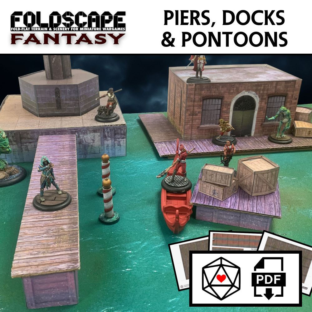 Piers, Docks & Pontoons - Fold Flat Papercraft Terrain
