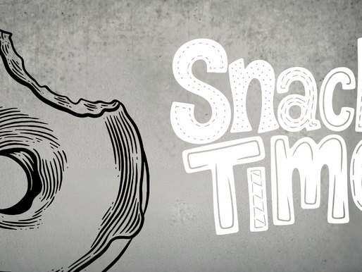 Gezeichneter Donut und die Beschriftung Snack Time mit Bezug auf Snackable Content