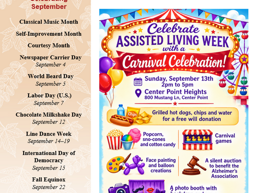 September 2026 Monthly Newsletter