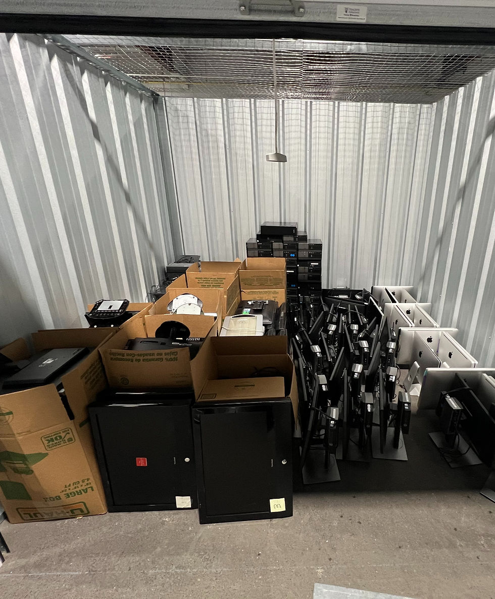 E-waste collected and ready for processing