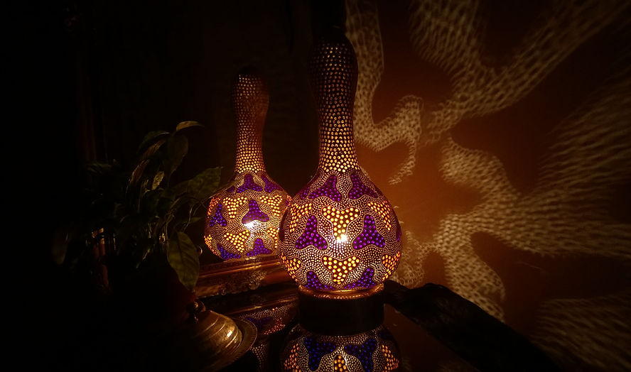 Handmade Gourd Lamp, Gourd Art, Gourd lights