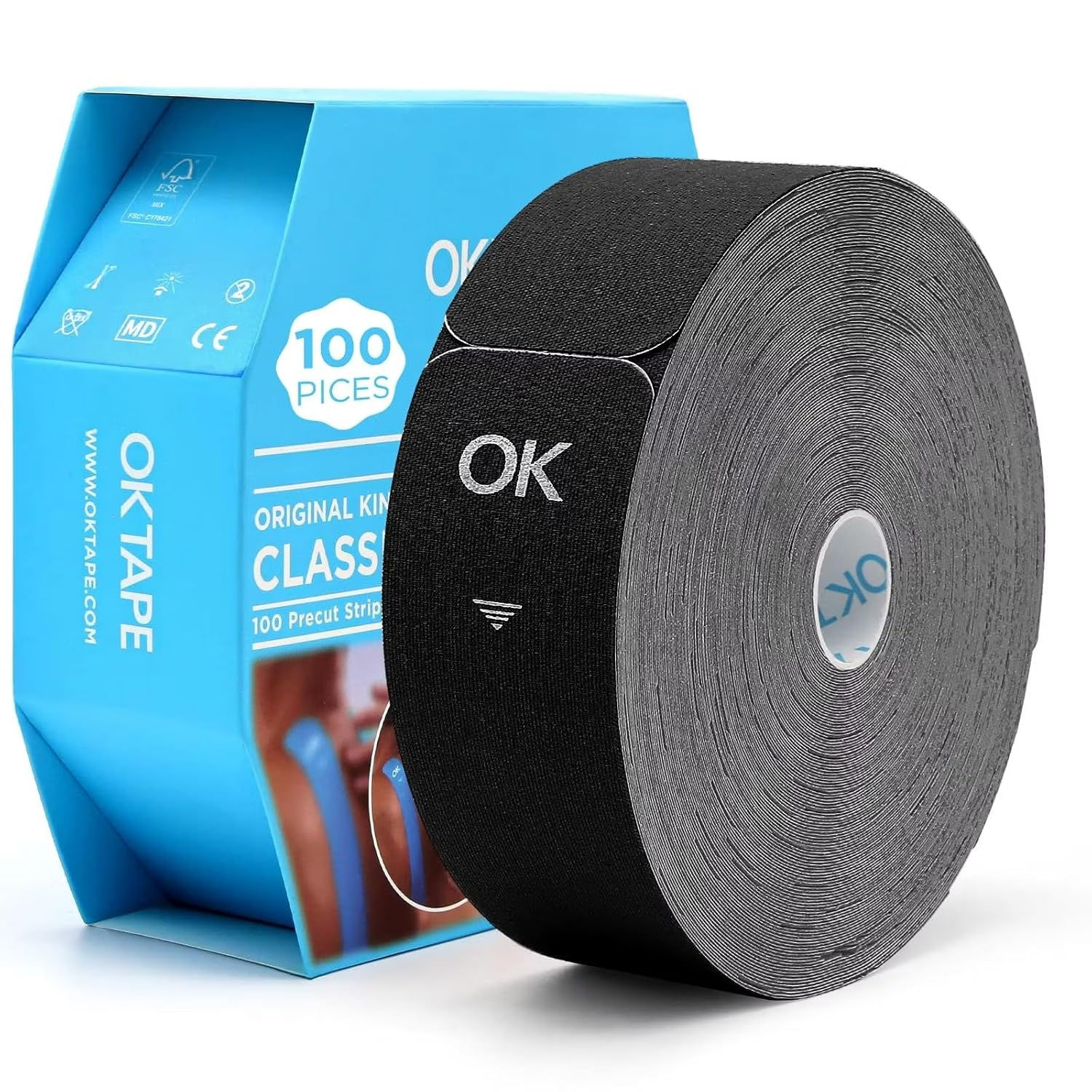 OKTAPE Classic BIG ROLL キネシオロジーテープ プレカット 100カット入り お得用