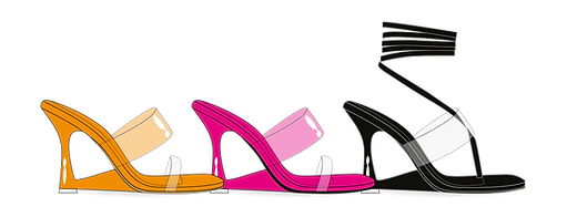 cutout heeled wedge mule sketches