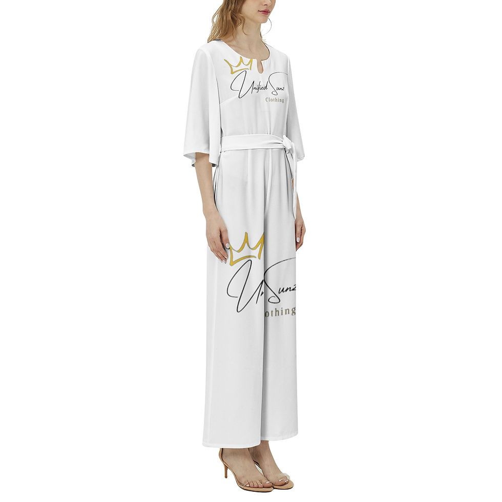 Thumbnail: Dolman Sleeve Belted Wide Leg Jumpsuit 