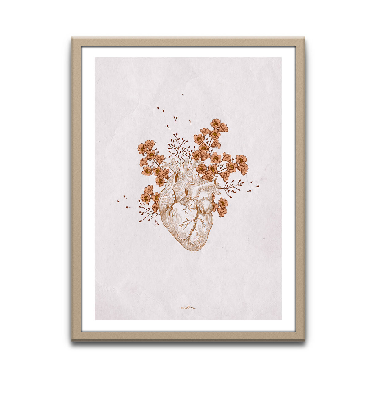 AFFICHE "Coeur Fleuri"