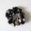 Thumbnail: Black with Yellow and white flowers Scrunchie Hair Tie