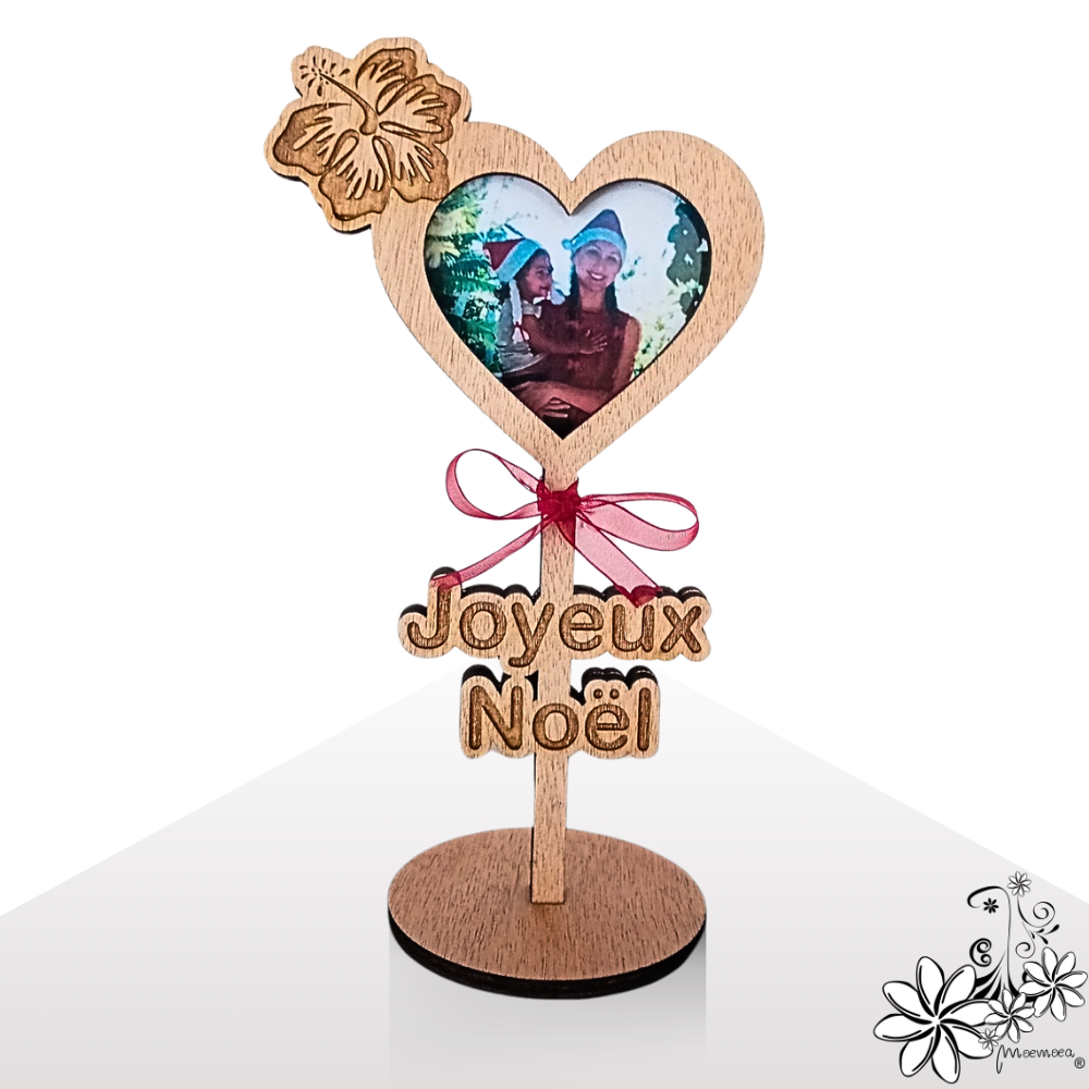 Cadre photo sur pied avec texte et motif personnalisés