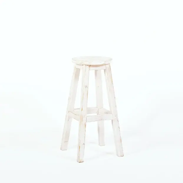 כסא בר סטול לבן וואש