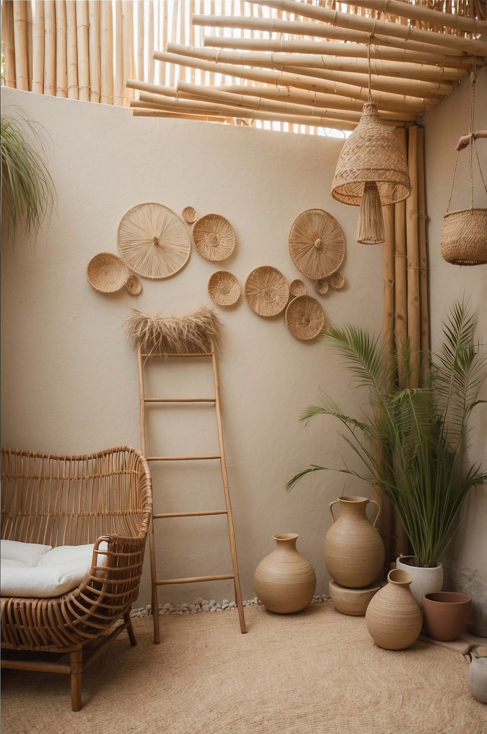 Thumbnail: Rustic Wicker and Pottery - Maternity Backdrop - MPS - MB0318