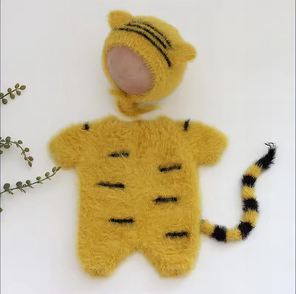 Thumbnail: Newborn Photography Tiger Outfits 0-1 Month / Baby Tiger Romper with Bonnet /0