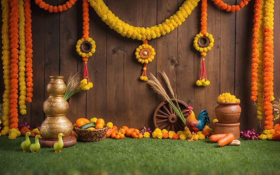 Thumbnail: Pongal Celebration - Printed Backdrop - Fabric - MPS - BB0676