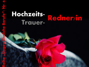 Eine Rose auf einem Stein, die für Liebe und Verbindung, aber auch für Trauer stehen kann. Überschrift Hochzeits- und Trauerredner.