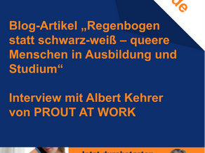 Titelseite "Queere Menschen in Ausbildung und Studium - Regenbogen statt schwarz-weiß"