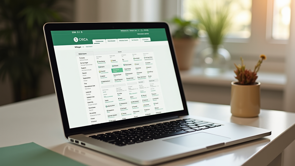 Eye-level view of a laptop screen displaying a wellness app with detox plan details