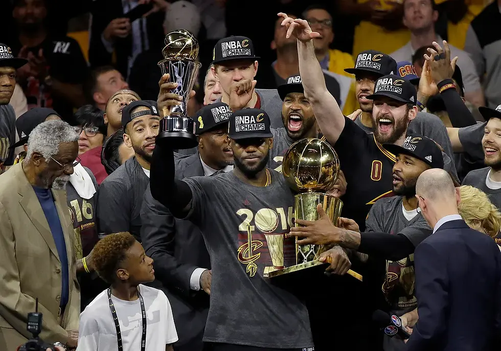 LeBron James and the Cavaliers celebrate Cleveland’s first major professional sports championship in 52 years after overcoming a 3-1 Finals deficit.