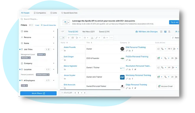 image of leads database for cold emailing