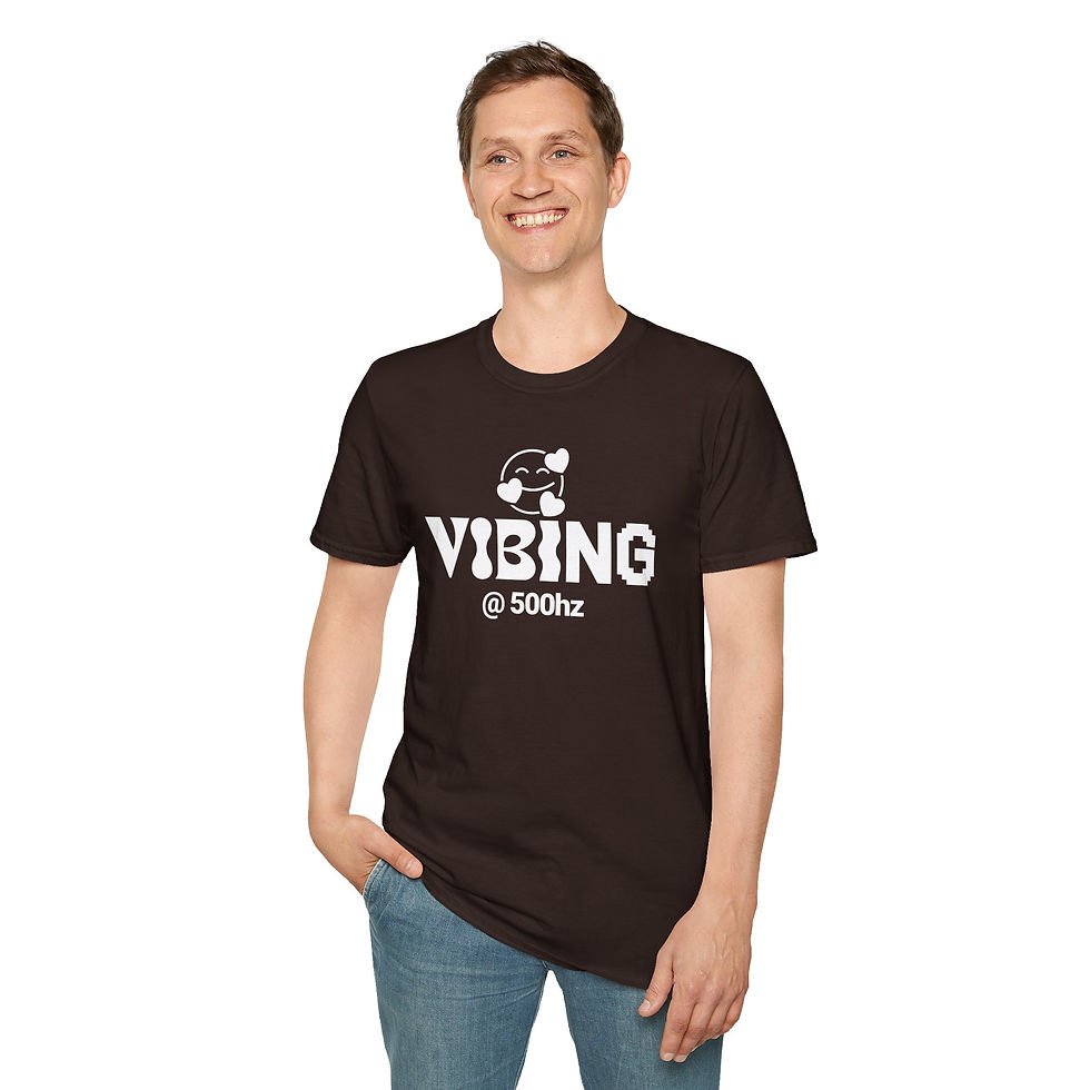 Thumbnail: Vibing @ 500Hz Unisex Softstyle T-Shirt - Fun Graphic Tee for Music Lovers