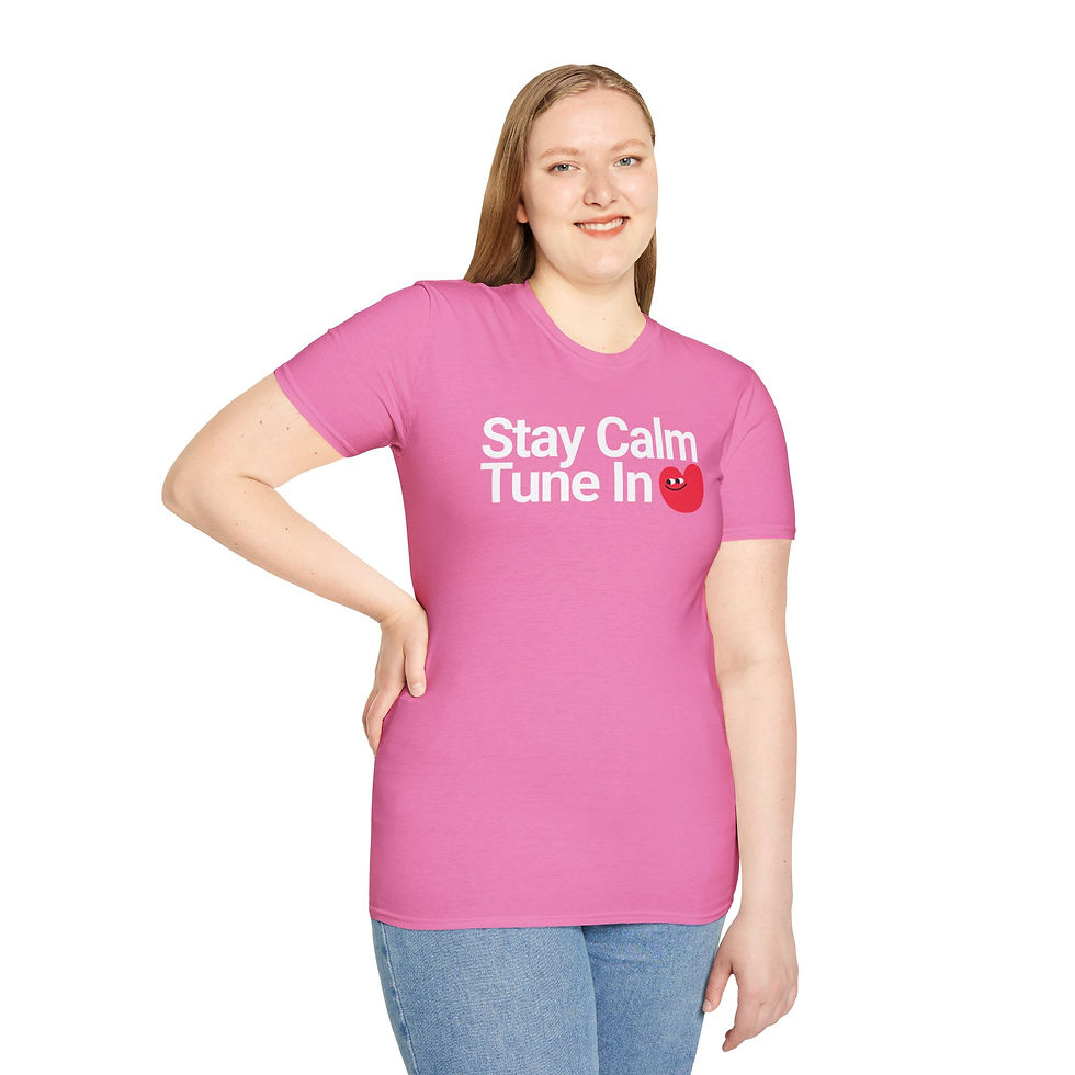 Thumbnail: Stay Calm Tune In Unisex Softstyle T-Shirt - Casual Comfort for Music Lovers