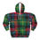 Thumbnail: Tartan Style Glitch Pattern Hoodie Front View