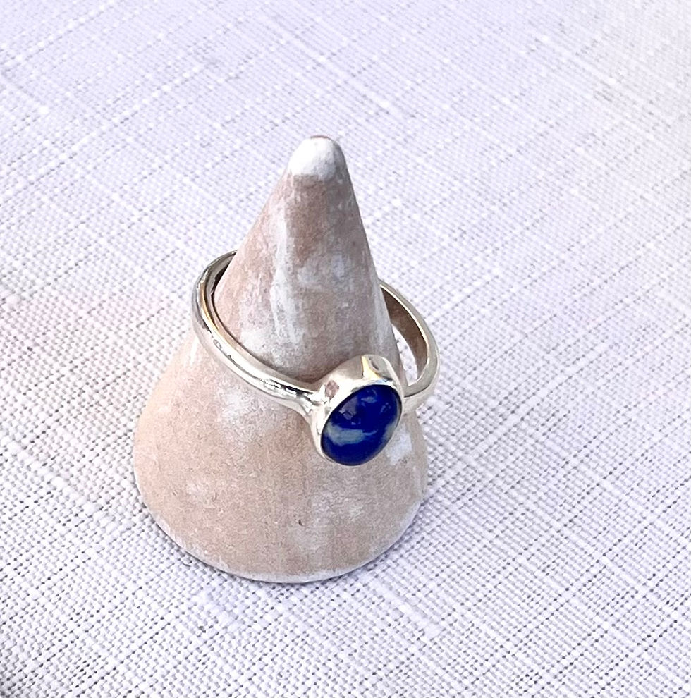 Thumbnail: Lapis Lazuli Bezel Set Ring