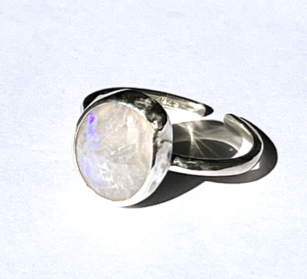 Silver Sunset Opal Ring
