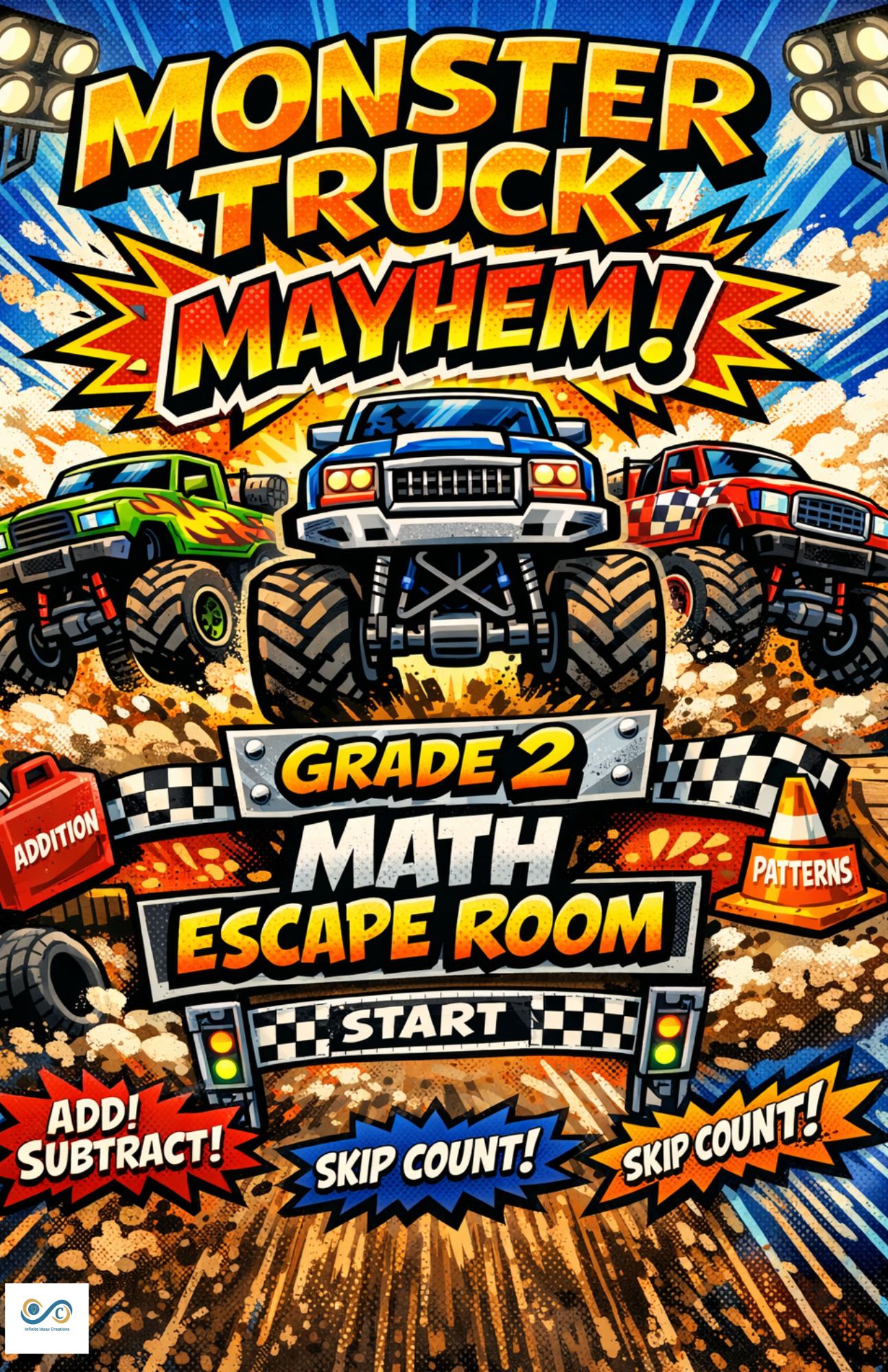 Monster Mayhem Math Escape Room Grade 2