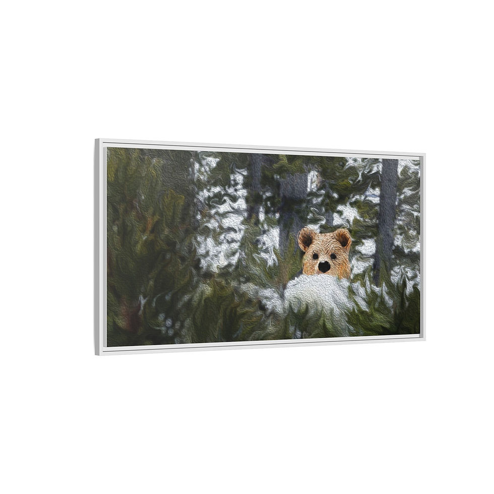 Thumbnail: Winter's Curious Watcher Canvas, Framed (Multi-color)