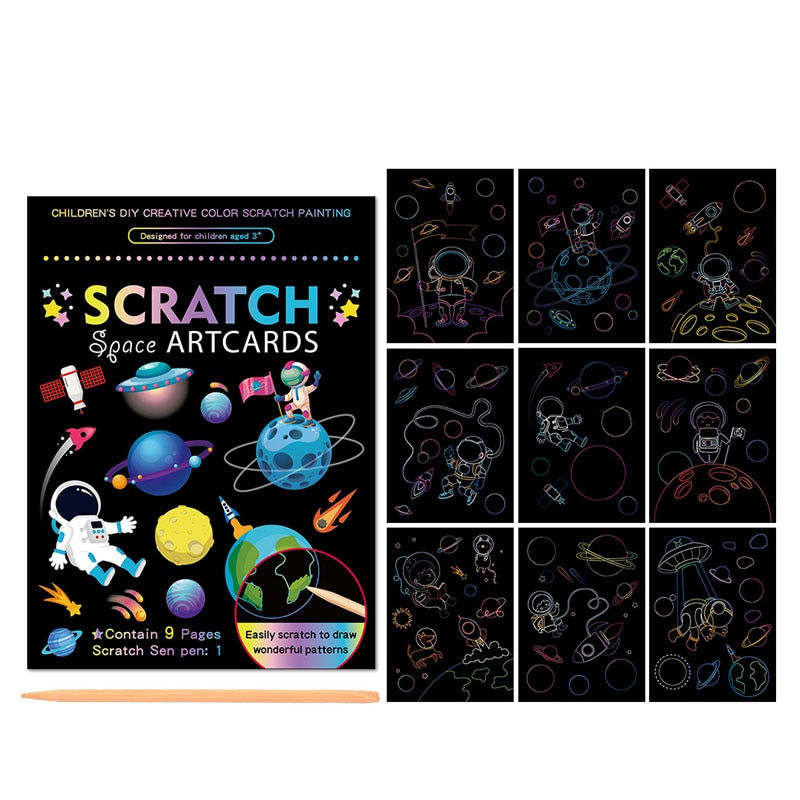 Thumbnail: Magic Rainbow Color Scratch Art Painting Paper Card Kit