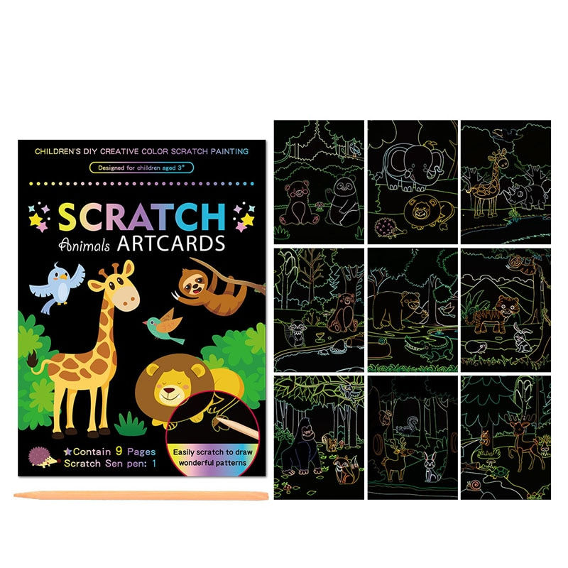 Thumbnail: Magic Rainbow Color Scratch Art Painting Paper Card Kit