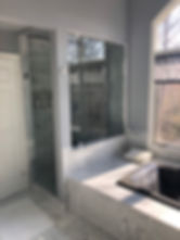 shower door company, glass frameless, clip shower, chrome shower, 1/2" glass, 6 inch handle