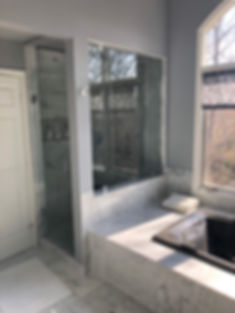 shower door company, glass frameless, clip shower, chrome shower, 1/2" glass, 6 inch handle