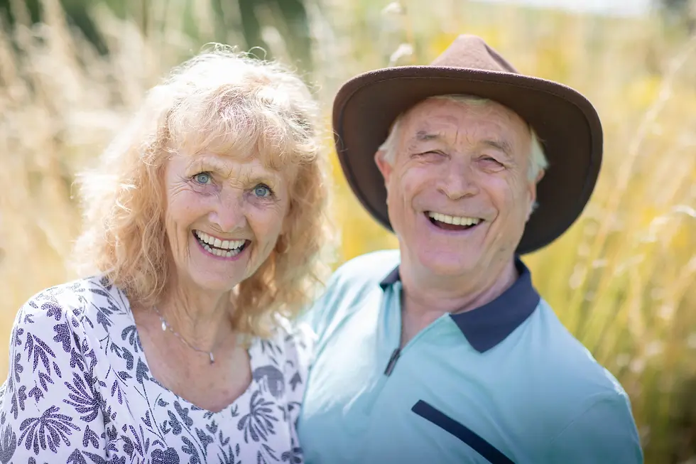 Dental patient couple smiling