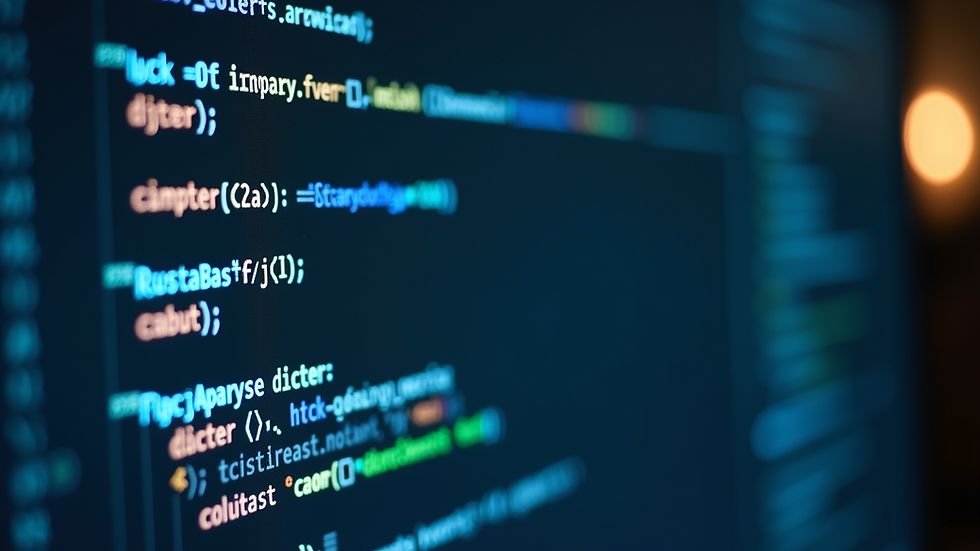 Close-up view of a computer screen showing code analysis software