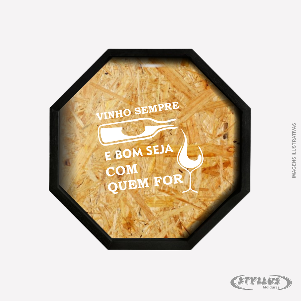 Porta Rolha/Tampa Oitavada em Madeira 40x40 Preto V608 - V3