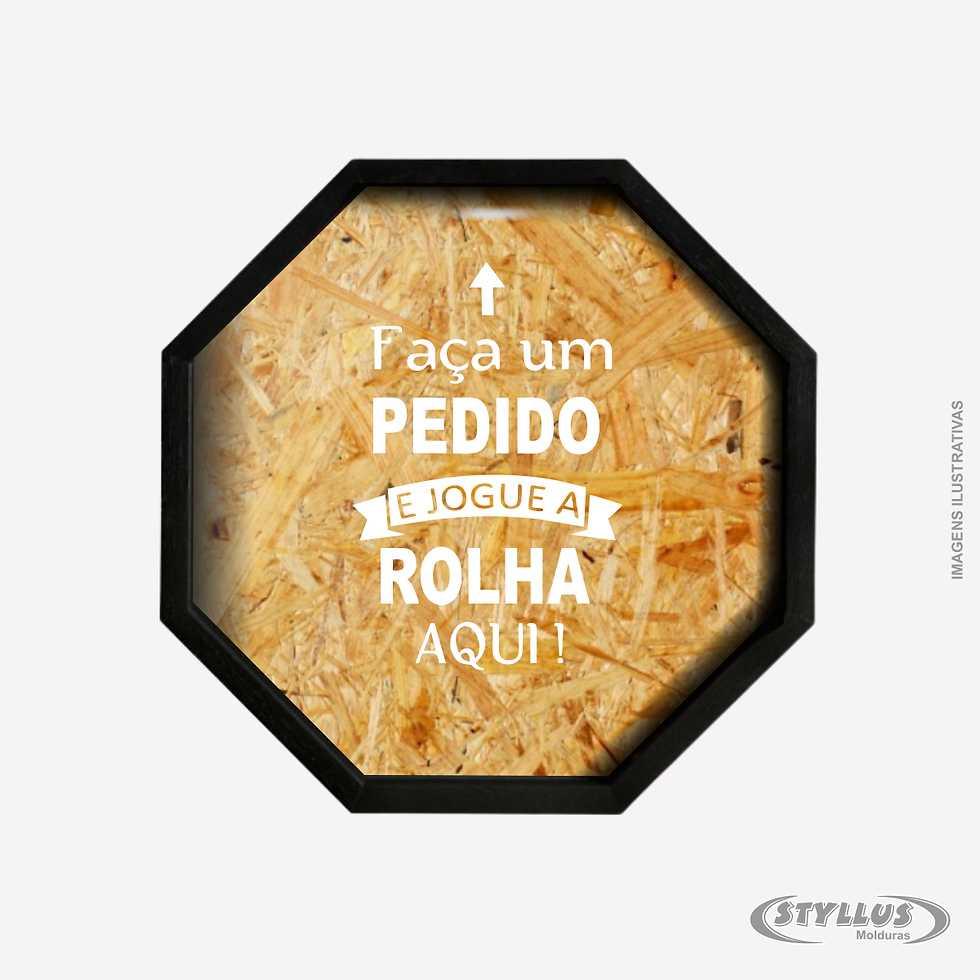 Porta Rolha/Tampa Oitavada em Madeira 40x40 Preto V608 - V6