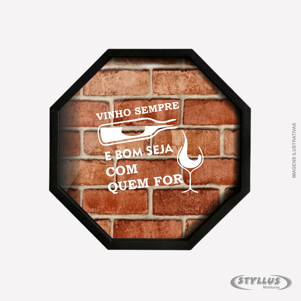 Porta Rolha/Tampa Oitavada em Madeira 40x40 Preto V604 - V3