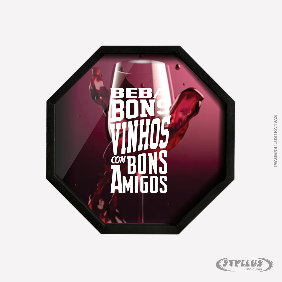 Porta Rolha/Tampa Oitavada em Madeira 40x40 Preto V605 - V8