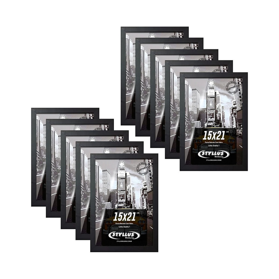 Kit 10 Porta-Retratos 15x21cm Mold. Preta Fosca-Q1/20100/130