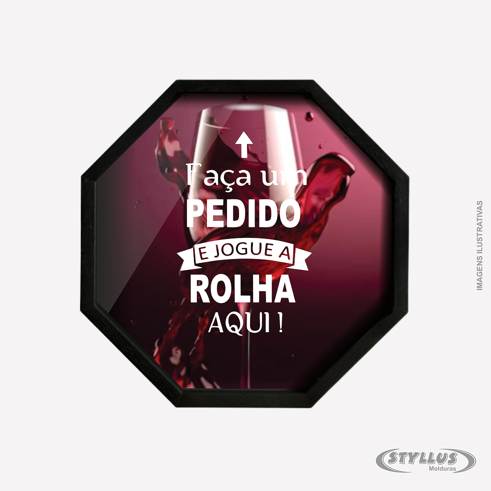 Porta Rolha/Tampa Oitavada em Madeira 40x40 Preto V605 - V6