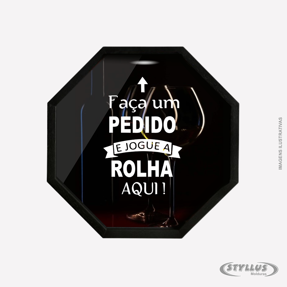 Porta Rolha/Tampa Oitavada em Madeira 40x40 Preto V607 - V6