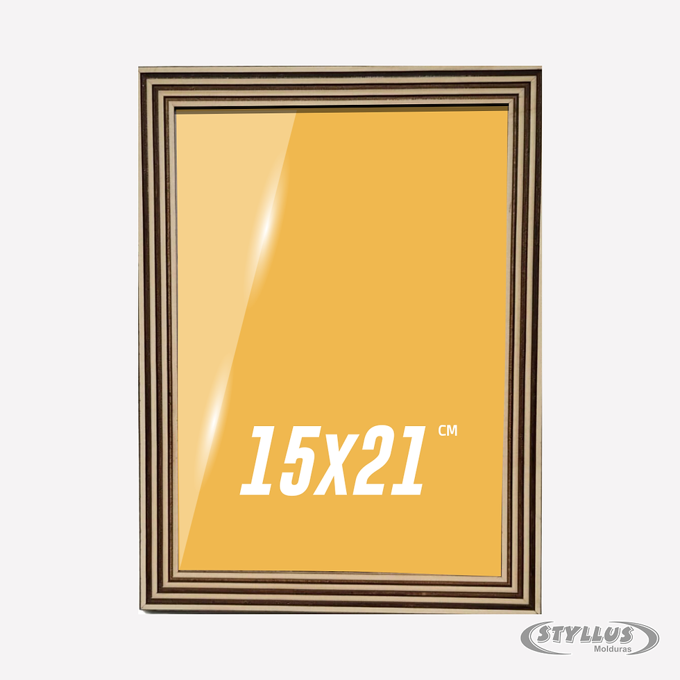 Porta Retrato 15x21cm Moldura Bege Ripada - Q2