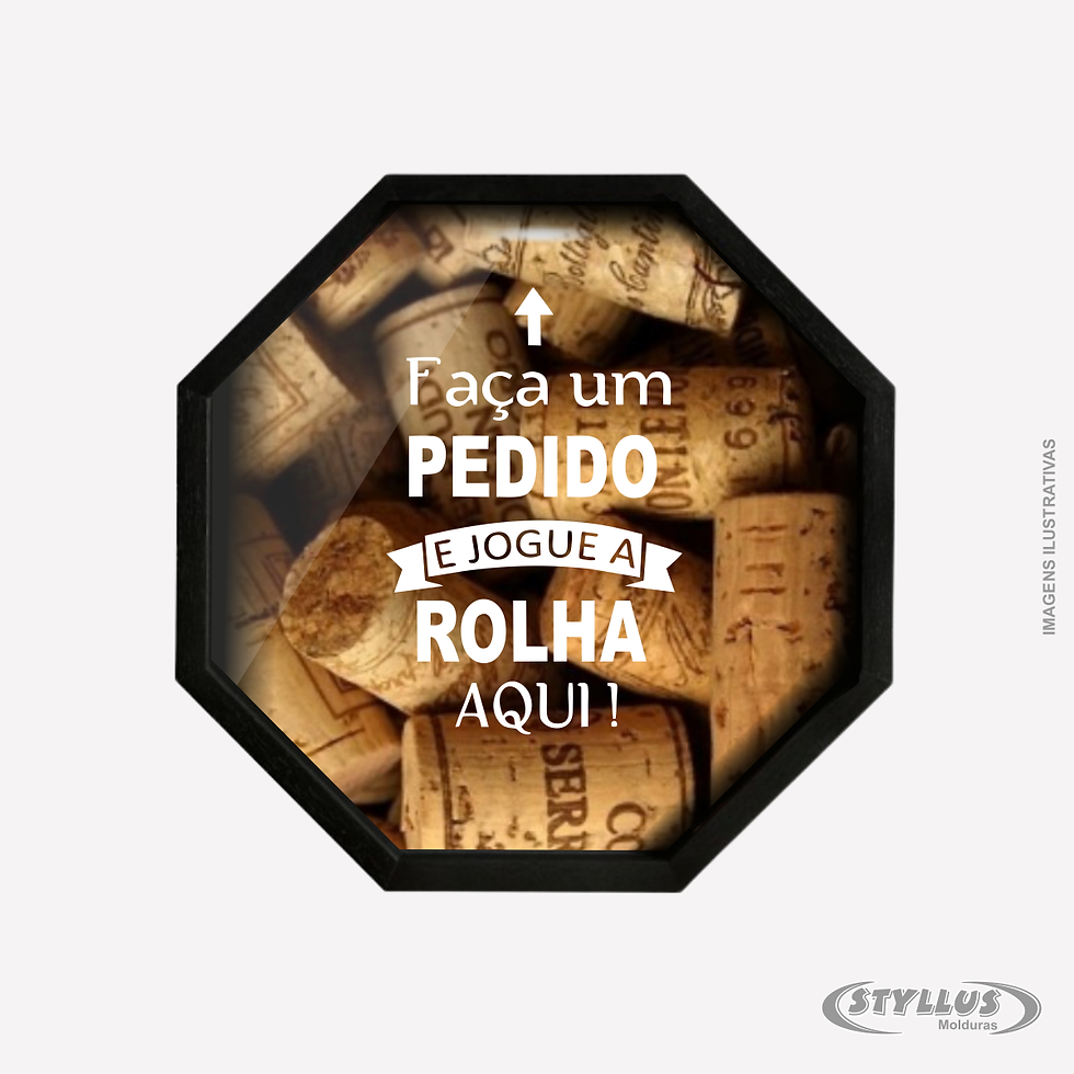 Porta Rolha/Tampa Oitavada em Madeira 40x40 Preto V606 - V6