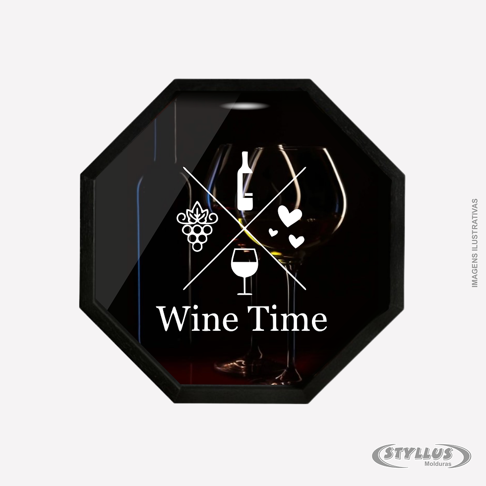 Porta Rolha/Tampa Oitavada em Madeira 40x40 Preto V607 - V1