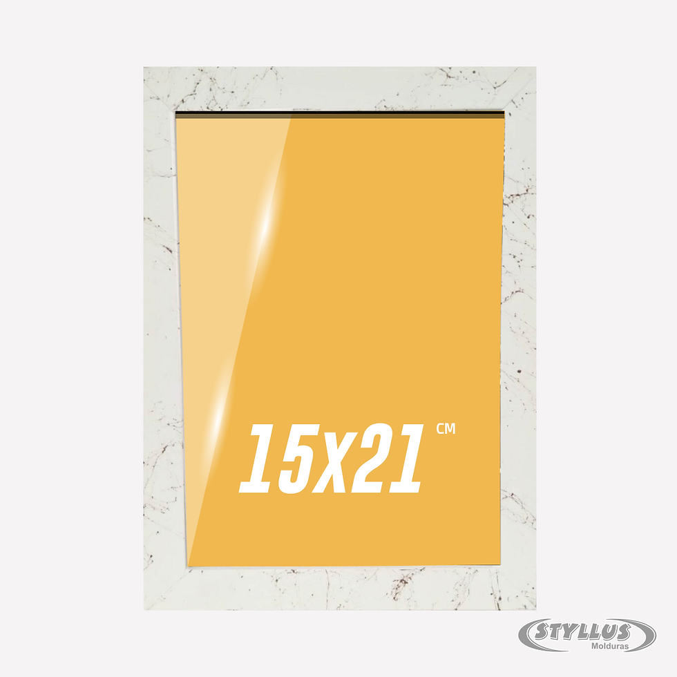 Porta Retrato 15x21cm Moldura Branca Marmorizada - Q2