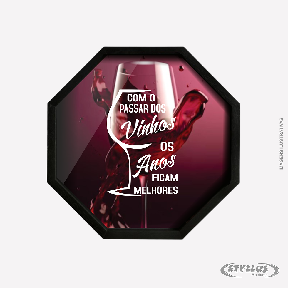 Porta Rolha/Tampa Oitavada em Madeira 40x40 Preto V605 - V5