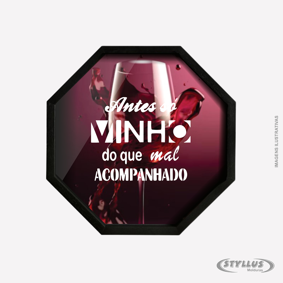 Porta Rolha/Tampa Oitavada em Madeira 40x40 Preto V605 - V4