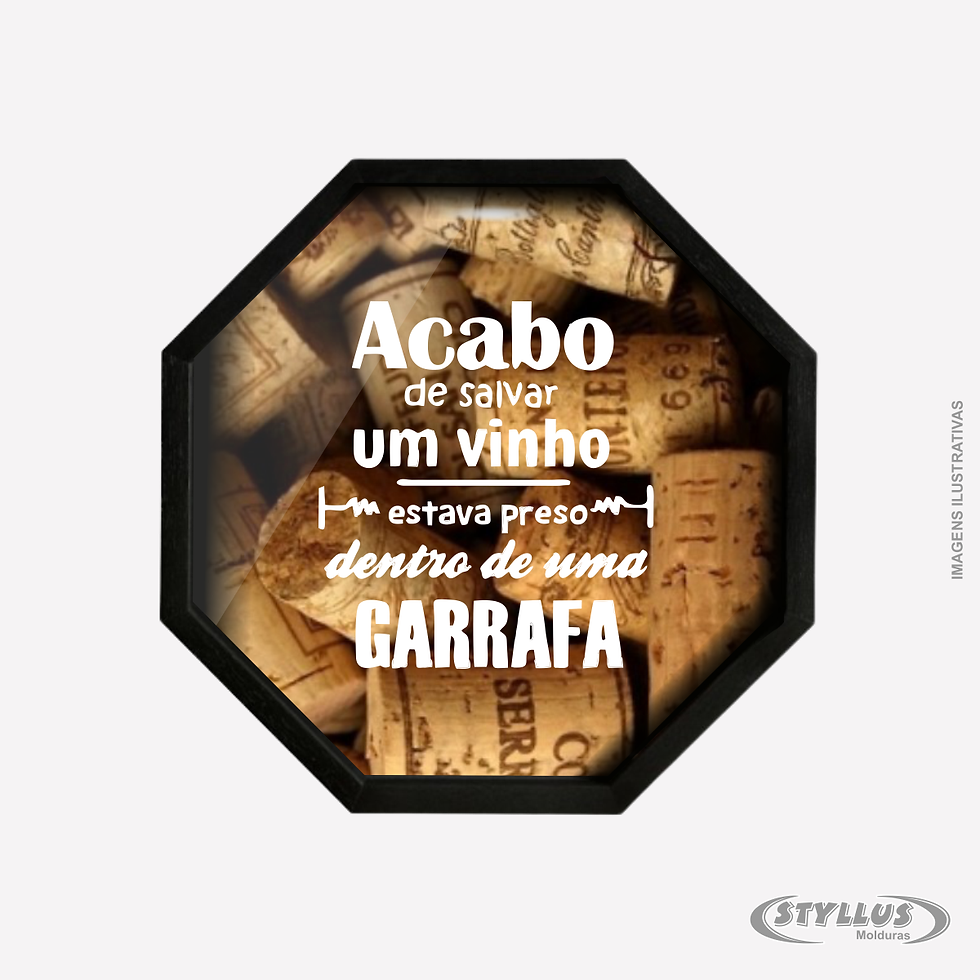 Porta Rolha/Tampa Oitavada em Madeira 40x40 Preto V606 - V7