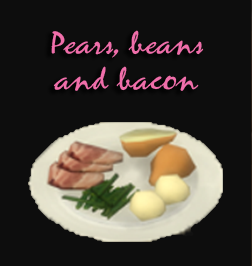 sims 4 custom recipe european food littlbowbub pears beans and bacon