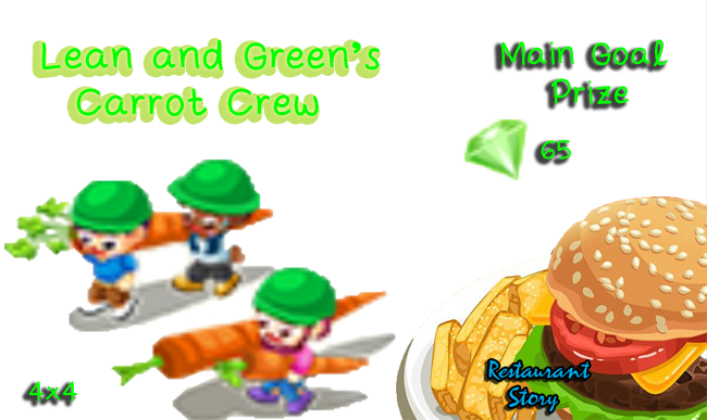 Restaurant Story Lean and Green main goal prize carrot crew