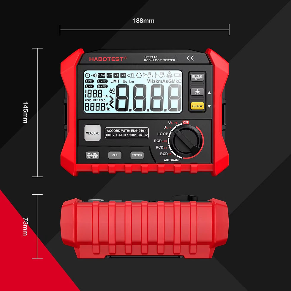 Thumbnail: HT5910 Resistance Meter Leakage Switch Tester 4.7inch LCD Digital RCD/Loop Teste
